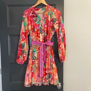 Antonio Melani Women Sz 10 Floral Button Front Dress Lined Botanical Dream